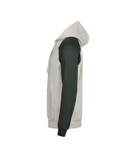 Tee Jays TJ5156 Unlabeled Two-Tone Hooded Sweat - Cement/Dark Green