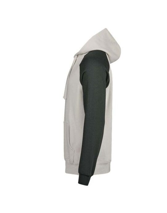 Tee Jays TJ5156 Unlabeled Two-Tone Hooded Sweat - Cement/Dark Green