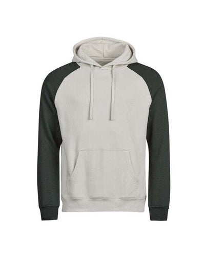 Tee Jays TJ5156 Unlabeled Two-Tone Hooded Sweat - Cement/Dark Green