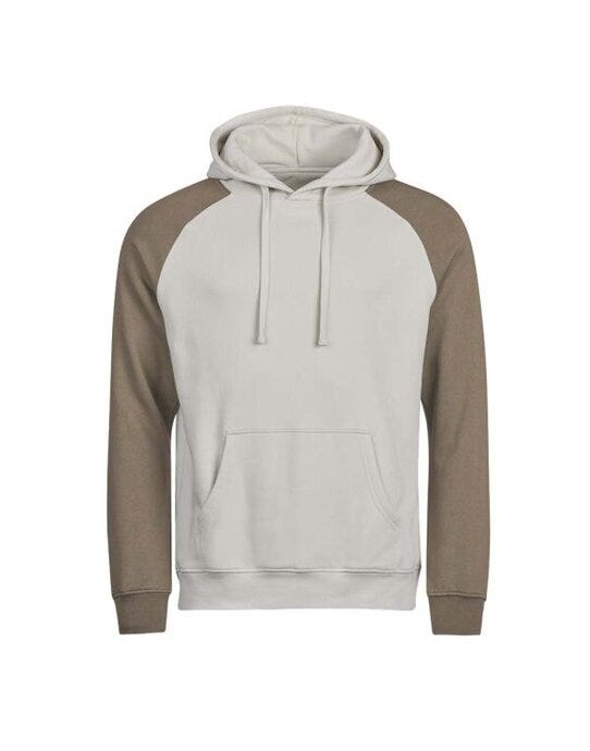 Tee Jays TJ5156 Unlabeled Two-Tone Hooded Sweat - Cement/Clay
