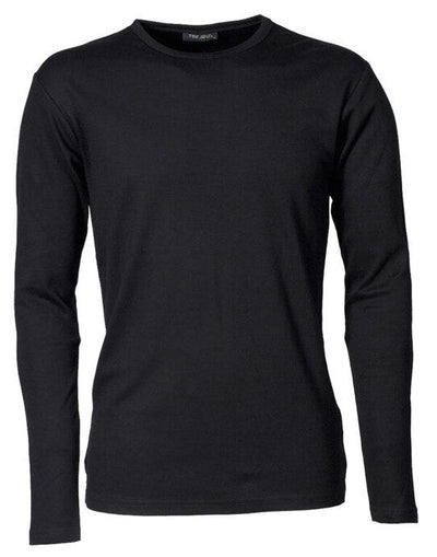 Tee Jays TJ530 Mens Long Sleeve Interlock Tee - Black
