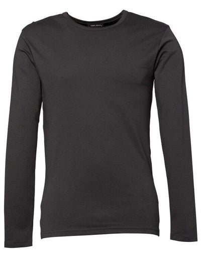 Tee Jays TJ530 Mens Long Sleeve Interlock Tee - Dark Grey