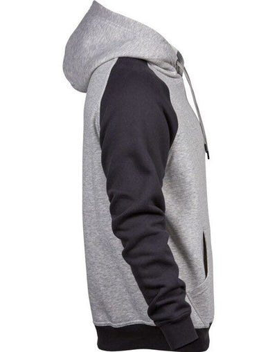 Tee Jays TJ5432 Mens Two-Tone Hooded Sweat - Heather Dark Grey