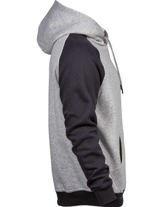 Tee Jays TJ5432 Mens Two-Tone Hooded Sweat - Heather Dark Grey