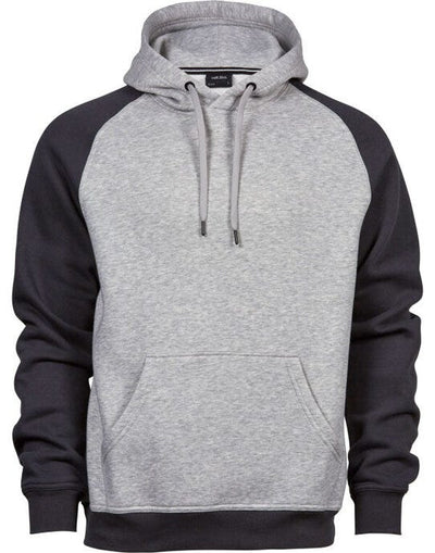 Tee Jays TJ5432 Mens Two-Tone Hooded Sweat - Heather Dark Grey