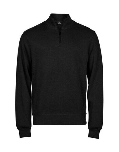 Tee Jays TJ5506 Ribbed Interlock Half Zip - Black