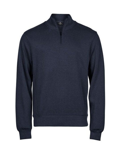 Tee Jays TJ5506 Ribbed Interlock Half Zip - Navy