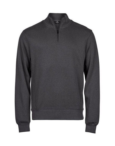Tee Jays TJ5506 Ribbed Interlock Half Zip - Dark Grey