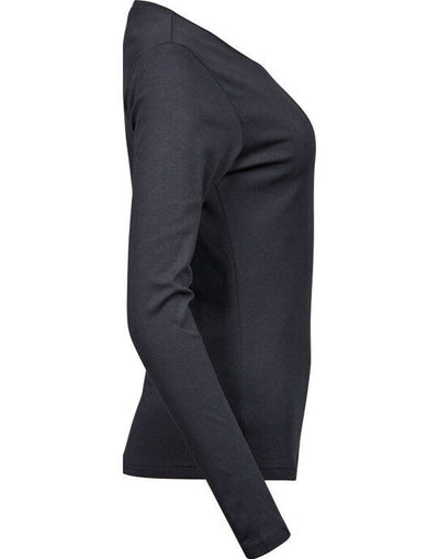 Tee Jays TJ590 Lady Long Sleeve Interlock Tee - Dark Grey