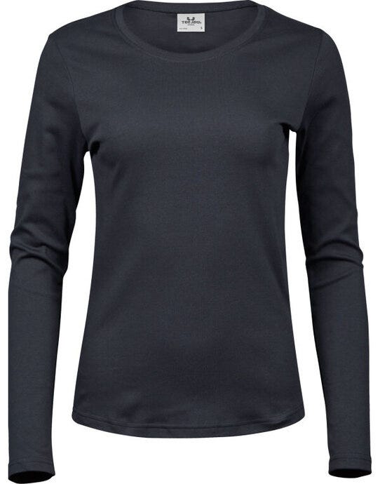 Tee Jays TJ590 Lady Long Sleeve Interlock Tee - Dark Grey