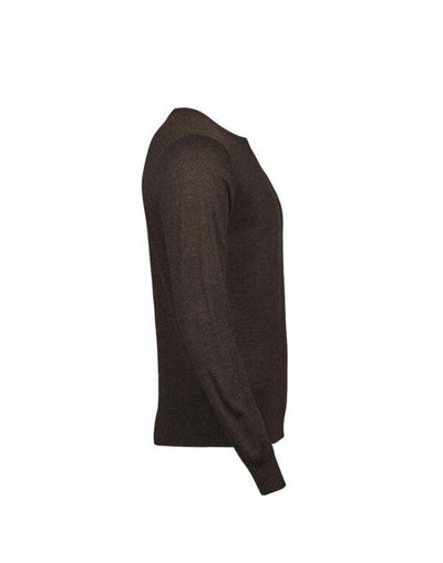 Tee Jays TJ6000 Mens Crew Neck Knitted Sweater - Mocha