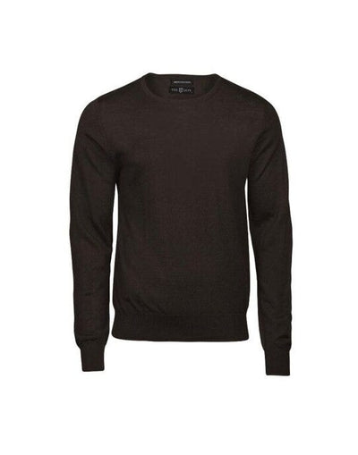 Tee Jays TJ6000 Mens Crew Neck Knitted Sweater - Mocha