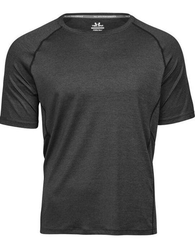 Tee Jays TJ7020 Mens CoolDry Tee - Black Melange