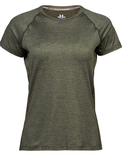 Tee Jays TJ7021 Ladies CoolDry Tee - Olive Melange