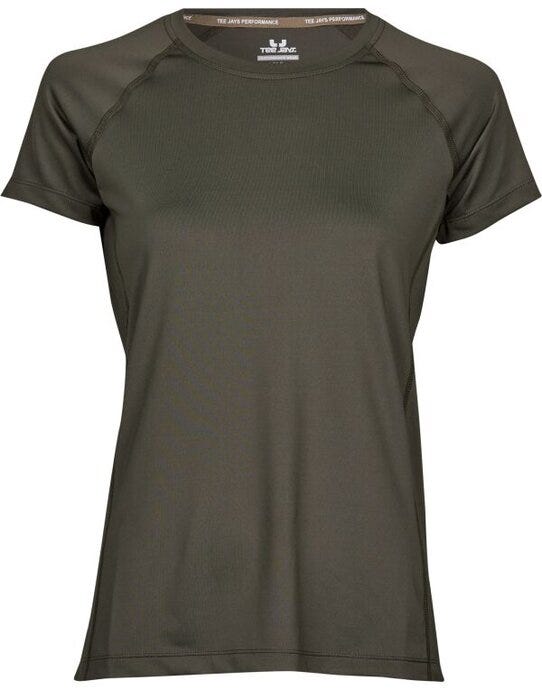 Tee Jays TJ7021 Ladies CoolDry Tee - Deep Green