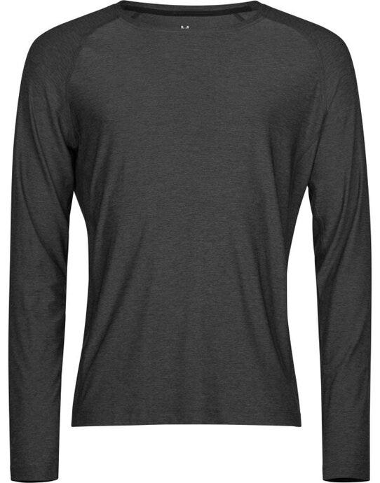 Tee Jays TJ7022 Long Sleeve Cooldry Tee - Black Melange