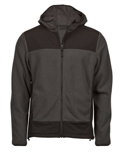 Tee Jays TJ9124 TeeJays Mens Mountain Hooded Fleece - Asphalt/Black