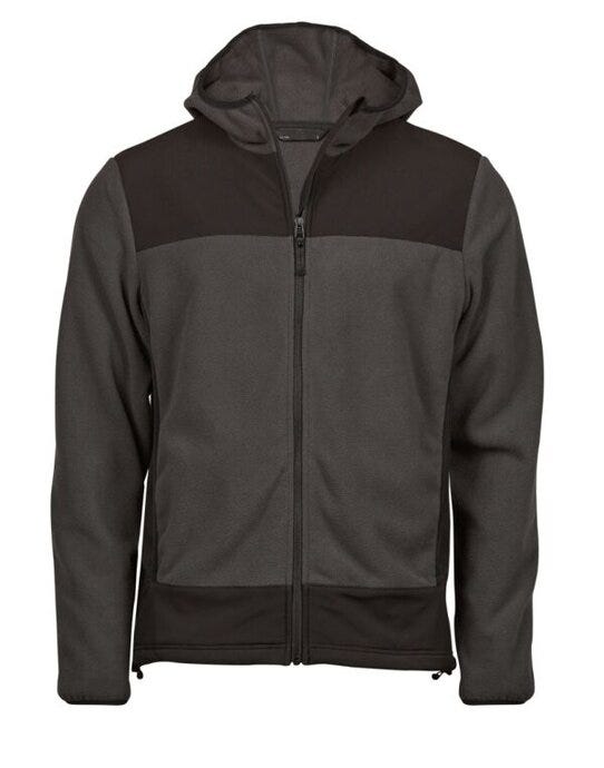 Tee Jays TJ9124 TeeJays Mens Mountain Hooded Fleece - Asphalt/Black