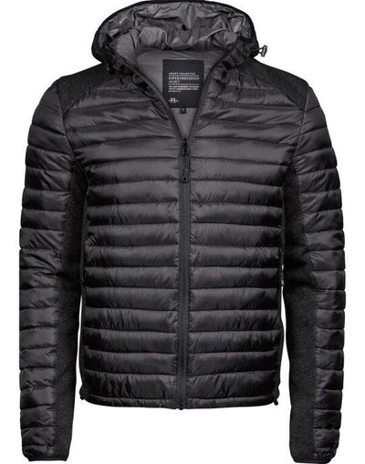 Tee Jays TJ9610 Mens Hooded Outdoor Crossover - Black/Black Melange