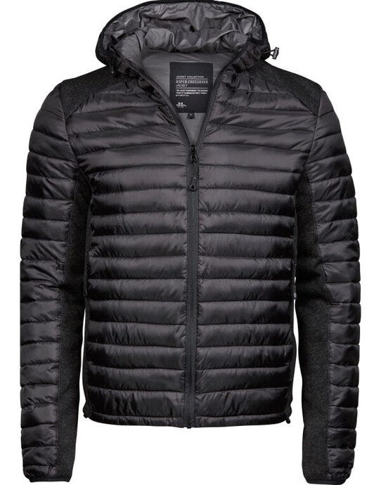 Tee Jays TJ9610 Mens Hooded Outdoor Crossover - Black/Black Melange