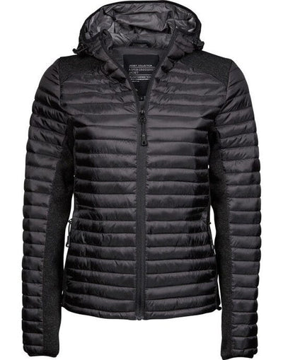 Tee Jays TJ9611 Ladies Hooded Outdoor Crossover - Black/Black Melange