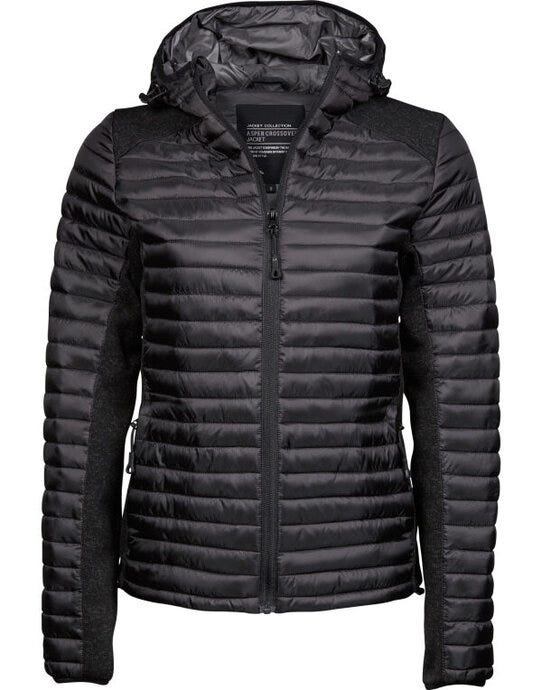 Tee Jays TJ9611 Ladies Hooded Outdoor Crossover - Black/Black Melange