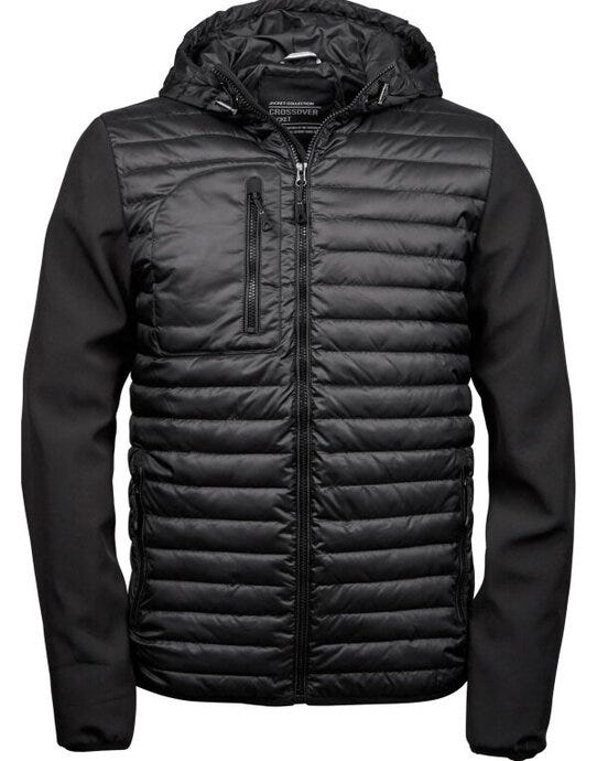 Tee Jays TJ9628 Mens Hooded Crossover Jkt - Black