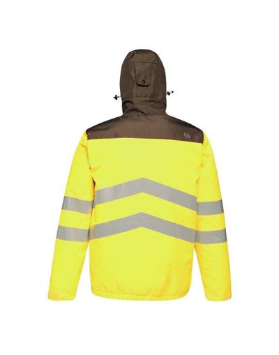 Regatta High Visibility TRA316 Regatta Hi Vis Bomber Jacket - Yellow/Grey