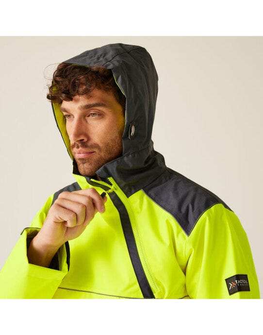 Regatta High Visibility TRA316 Regatta Hi Vis Bomber Jacket - Yellow/Grey