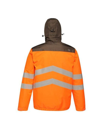 Regatta High Visibility TRA316 Regatta Hi Vis Bomber Jacket - Orange/Grey