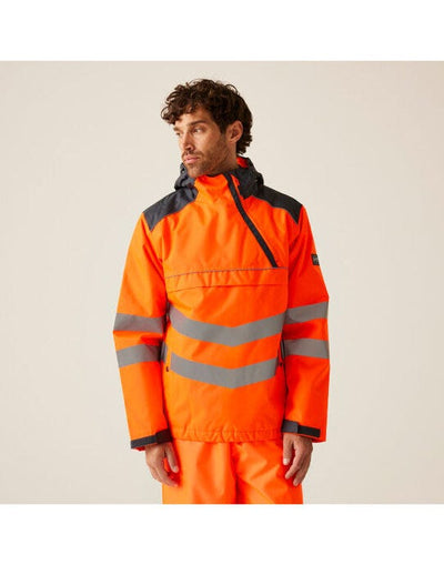 Regatta High Visibility TRA316 Regatta Hi Vis Bomber Jacket - Orange/Grey