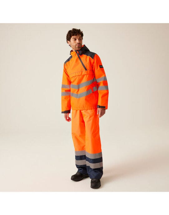 Regatta High Visibility TRA316 Regatta Hi Vis Bomber Jacket - Orange/Grey