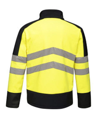 Regatta High Visibility TRA625 Regatta Hi-Vis Pro 3 Layer Softshell - Yellow/Navy