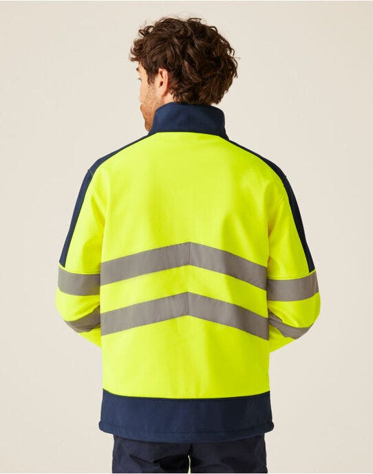 Regatta High Visibility TRA625 Regatta Hi-Vis Pro 3 Layer Softshell - Yellow/Navy