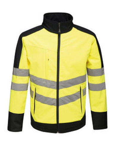 Regatta High Visibility TRA625 Regatta Hi-Vis Pro 3 Layer Softshell - Yellow/Navy
