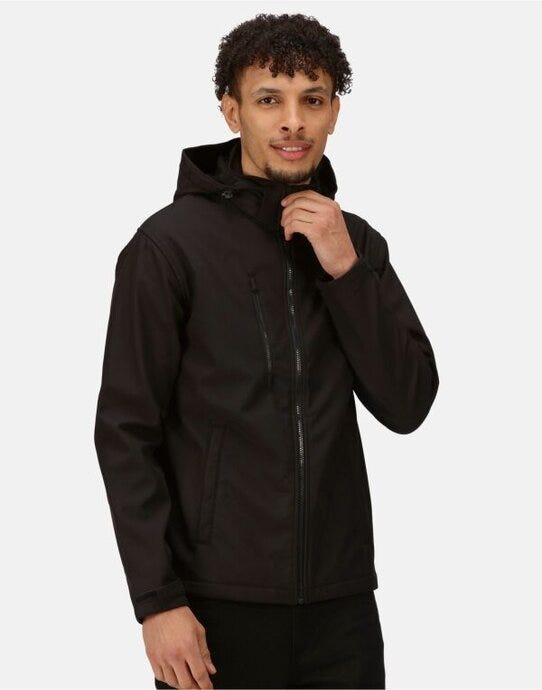 Regatta Professional TRA701 Regatta Venturer Hooded Softshell - Black/Black