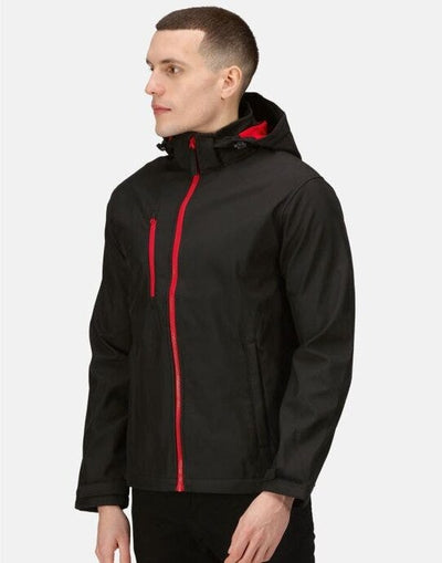 Regatta Professional TRA701 Regatta Venturer Hooded Softshell - Black/Red