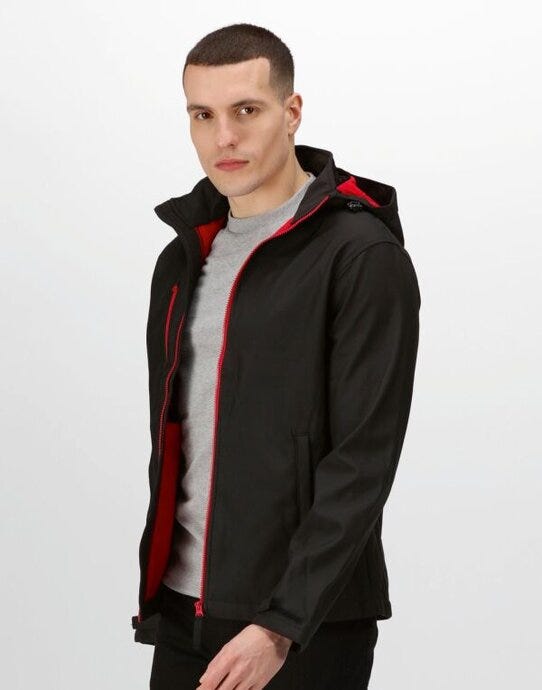 Regatta Professional TRA701 Regatta Venturer Hooded Softshell - Black/Red