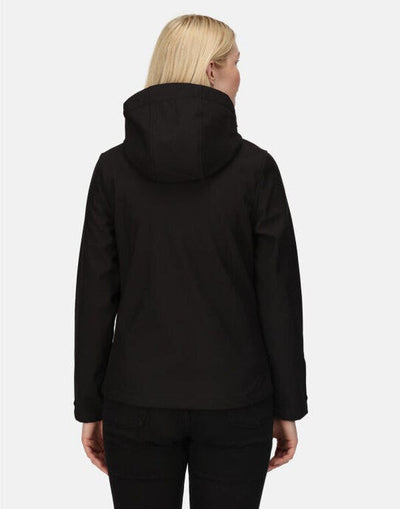 Regatta Professional TRA702 Regatta Womens Venturer Hooded Softshell - Black/Black