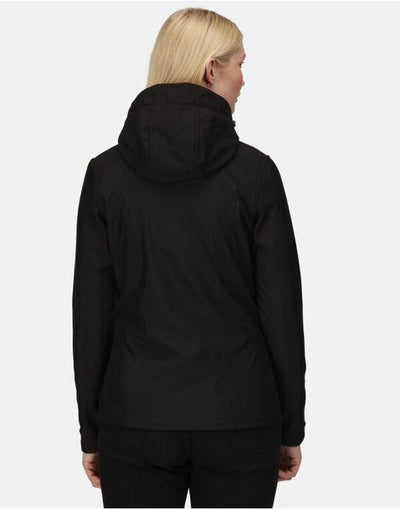Regatta Professional TRA702 Regatta Womens Venturer Hooded Softshell - Black/Red