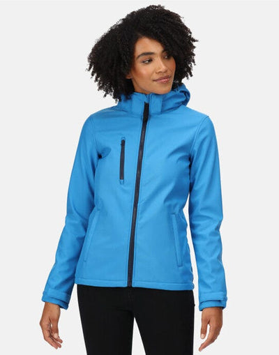 Regatta Professional TRA702 Regatta Womens Venturer Hooded Softshell - French Blue / Navy