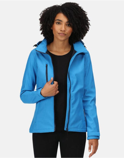 Regatta Professional TRA702 Regatta Womens Venturer Hooded Softshell - French Blue / Navy