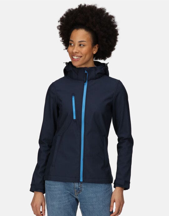 Regatta Professional TRA702 Regatta Womens Venturer Hooded Softshell - Navy/ French Blue