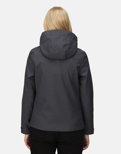 Regatta Professional TRA702 Regatta Womens Venturer Hooded Softshell - Seal Grey/Black