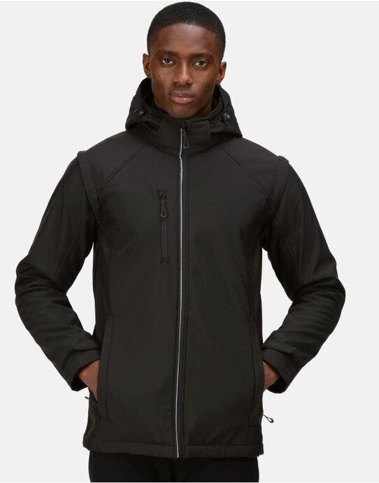Regatta Professional TRA713 Regatta Mens Earsmus 4-In-1 Softshell - Black/Black