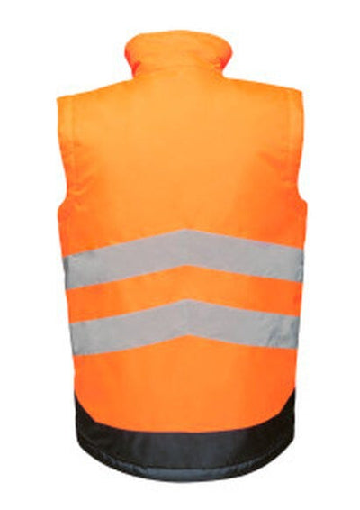 Regatta High Visibility TRA840 Regatta Hi-Vis Pro Insulated Bodywarmer - Orange/Navy