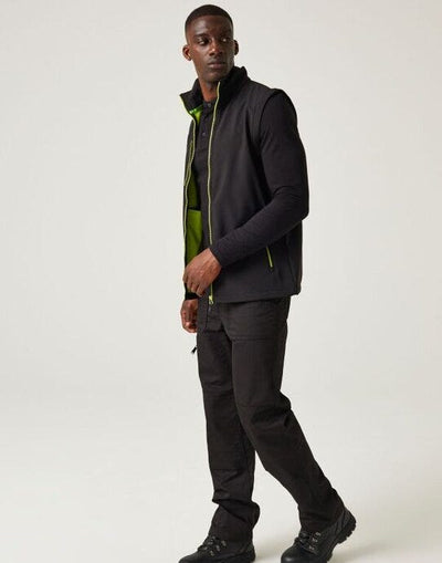 Regatta Professional TRA915 Regatta Navigate 2L Softshell Bodywarmer - Black/Lime