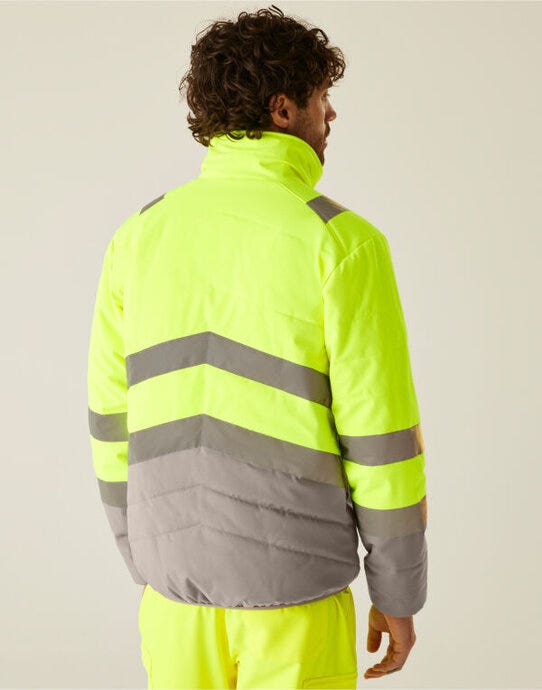 Regatta High Visibility TRA943 Regatta Hi-Vis 2 Tone Thermal Baffle Jkt - Hi-Vis Yellow