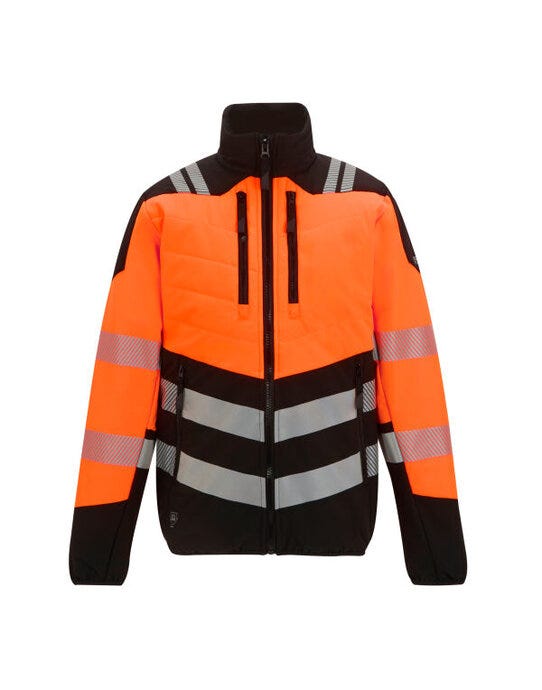 Regatta High Visibility TRA953 Regatta Hi-Vis X-Pro Hybrid Jkt Class 2 - Black/Hi-Vis Orange