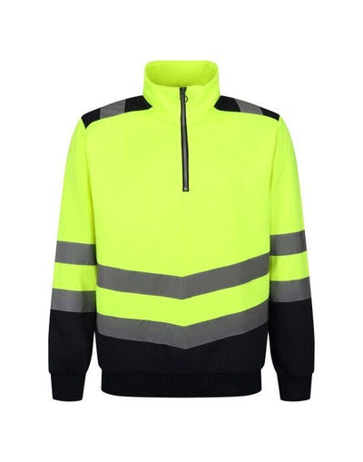 Regatta High Visibility TRF670 Regatta Hi Vis Pro 1/4 Zip Sweat Top - Hi-Vis Yellow/Navy